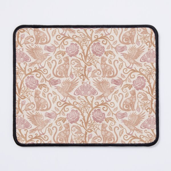 Item preview, Ornate Gothic Cats Ravens Moths And Roses In Beige And Dusty Rose designed and sold by EliveraDesigns.