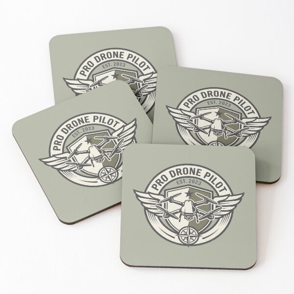 Item preview, Pro Drone Pilot Vintage Aviation Badge Quadcopter Graphic designed and sold by KiwiRider.