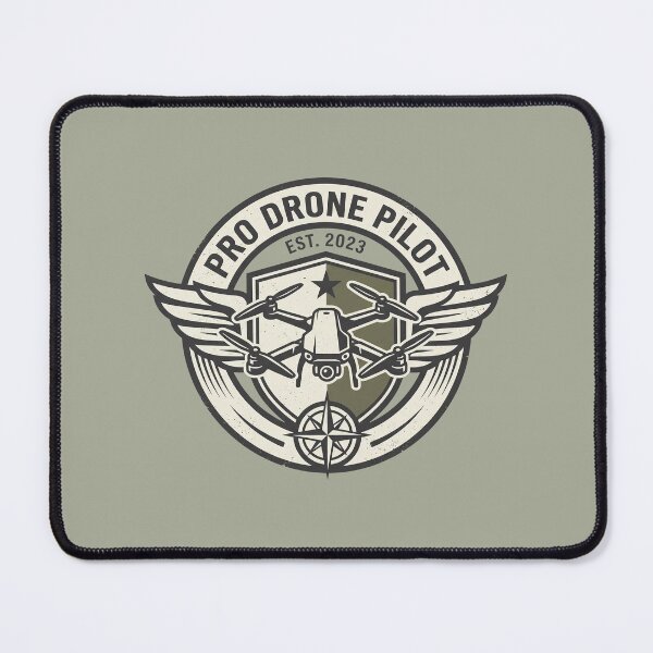 Item preview, Pro Drone Pilot Vintage Aviation Badge Quadcopter Graphic designed and sold by KiwiRider.