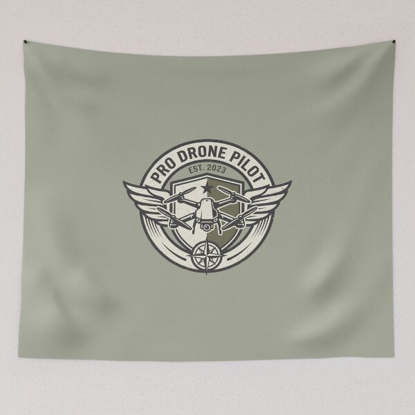 Item preview, Pro Drone Pilot Vintage Aviation Badge Quadcopter Graphic designed and sold by KiwiRider.