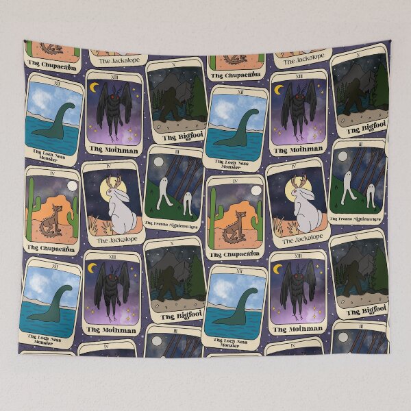 Item preview, Cryptid Tarot Card Pattern - Nessie, Jackolope, Mothman, BigFoot, Fresno Nightcrawler designed and sold by WigOutlet.