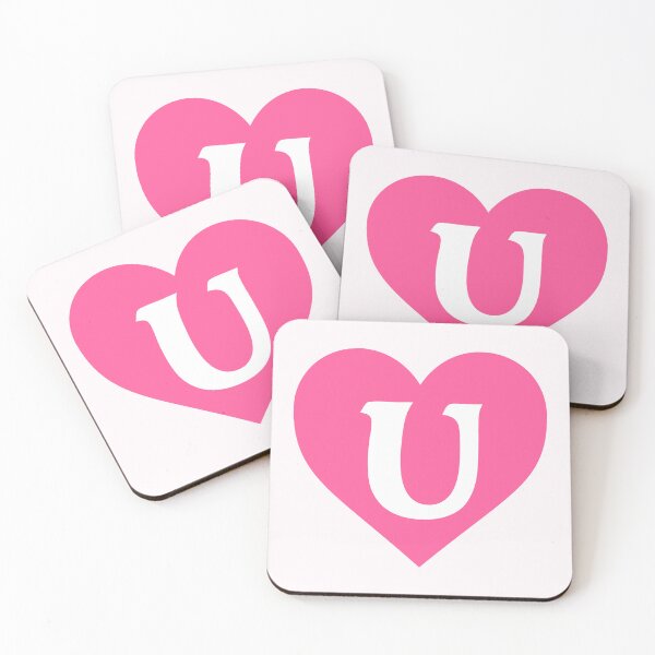 Item preview, Alphabet Letter U Pink Heart designed and sold by Jeallan Designs.