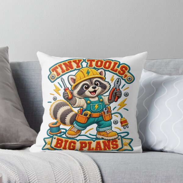 Item preview, Tiny Tools Big Plans Raccoon Electrician – Labor Day Faux Chenille Patch designed and sold by Jaani-T.