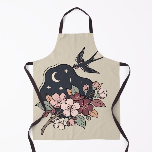 Item preview, Vintage Swallows Blossoms Celestial Night designed and sold by MythicCotton.