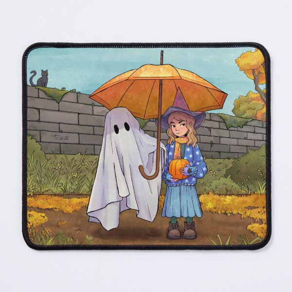 Item preview, Cozy Autumn Witch, Ghost and Cat Walk designed and sold by raZNOTova | TONZ.