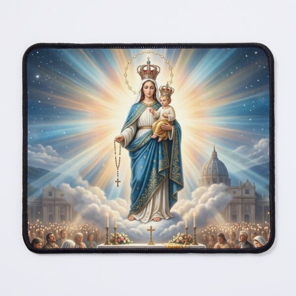 Item preview, Virgin Mary with Child Jesus Sacred Religious Art designed and sold by MantoSagrado.
