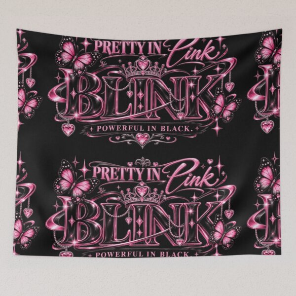 Item preview, Pretty in Pink BLINK – Powerful in Black | Pink & Black Glam Fan Aesthetic designed and sold by storeAC.