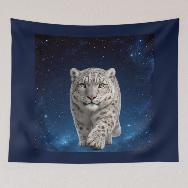 Item preview, Cosmic Snow Leopard Wildlife Portrait designed and sold by BROHLine Studio.