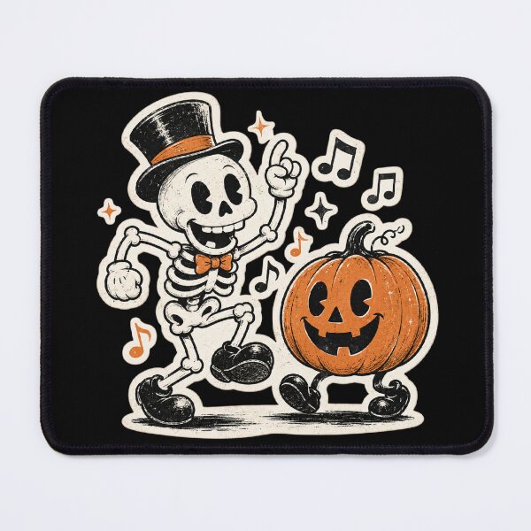 Item preview, Dancing Skeleton and Pumpkin Vintage 1930s Cartoon Halloween designed and sold by LOL-N-LIFESTYLE.