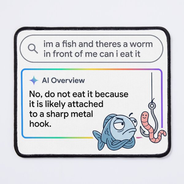 Item preview, I'm a Fish Worm on Hook AI Search Overview Meme designed and sold by badbar.