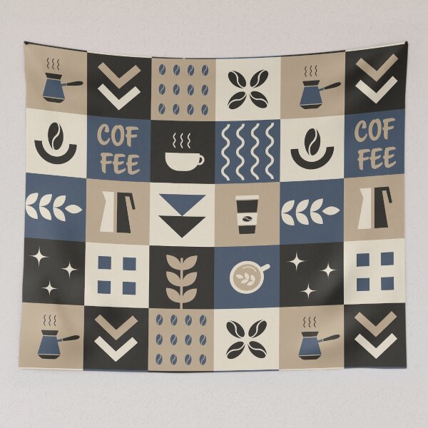 Item preview, Coffee Geometric Square Pattern designed and sold by IrynaAlex.
