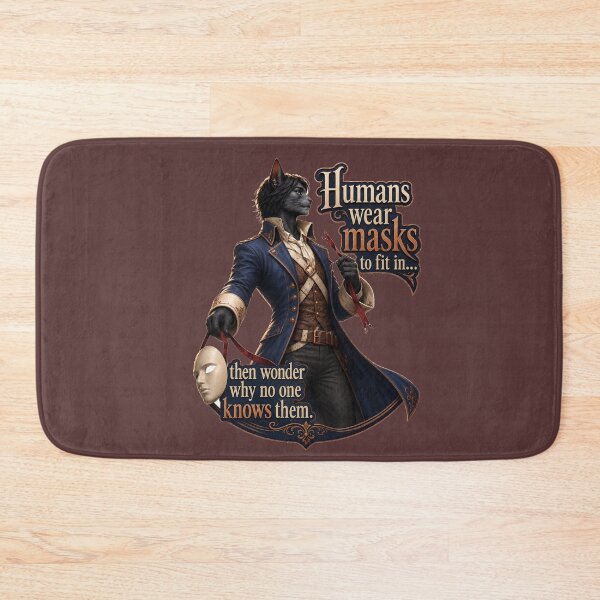 Item preview, Behind the Mask – Philosophical Cat Quote designed and sold by VolkovaLenaArt.