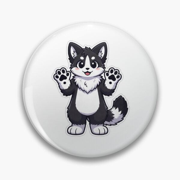 Item preview, Cute Kawaii Black & White Fursuit Sticker | Funry fandom designed and sold by HOODYBUDSTYLES.