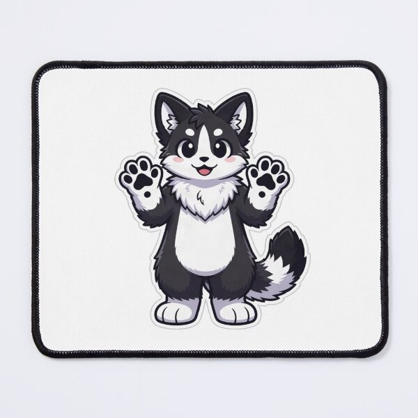 Item preview, Cute Kawaii Black & White Fursuit Sticker | Funry fandom designed and sold by HOODYBUDSTYLES.