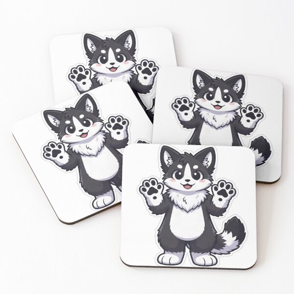 Item preview, Cute Kawaii Black & White Fursuit Sticker | Funry fandom designed and sold by HOODYBUDSTYLES.