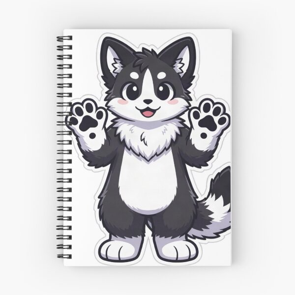 Item preview, Cute Kawaii Black & White Fursuit Sticker | Funry fandom designed and sold by HOODYBUDSTYLES.