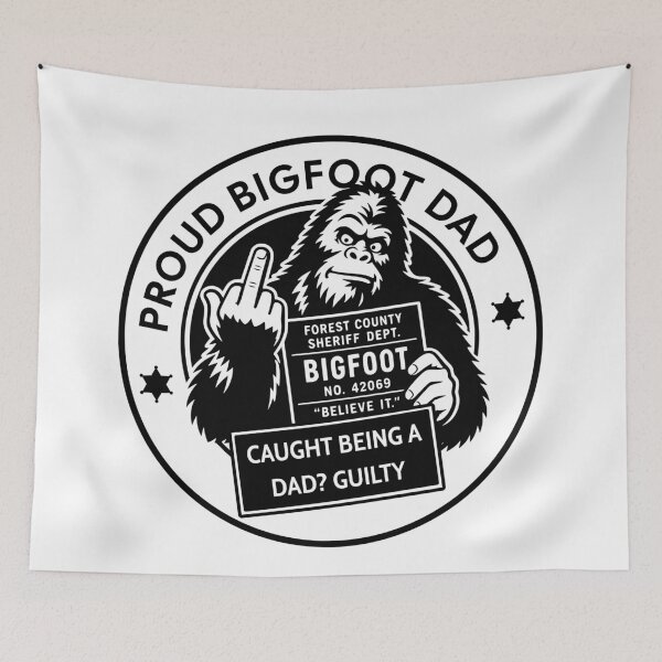 Item preview, Proud Bigfoot Dad Funny Sasquatch Mugshot Father's Day designed and sold by Simon-art-land.
