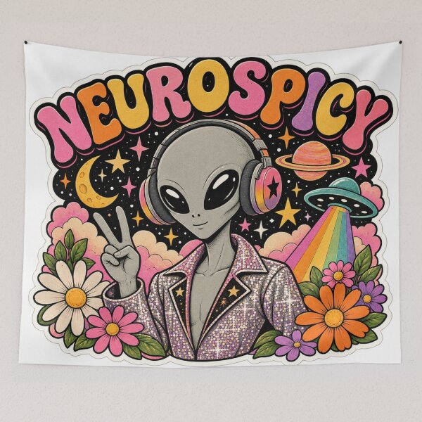 Item preview, Retro Neurodivergent Cosmic Sticker designed and sold by Manifestor92.