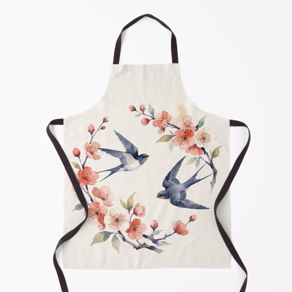 Item preview, Swallows Blossoms Watercolor Floral Wreath designed and sold by MythicCotton.