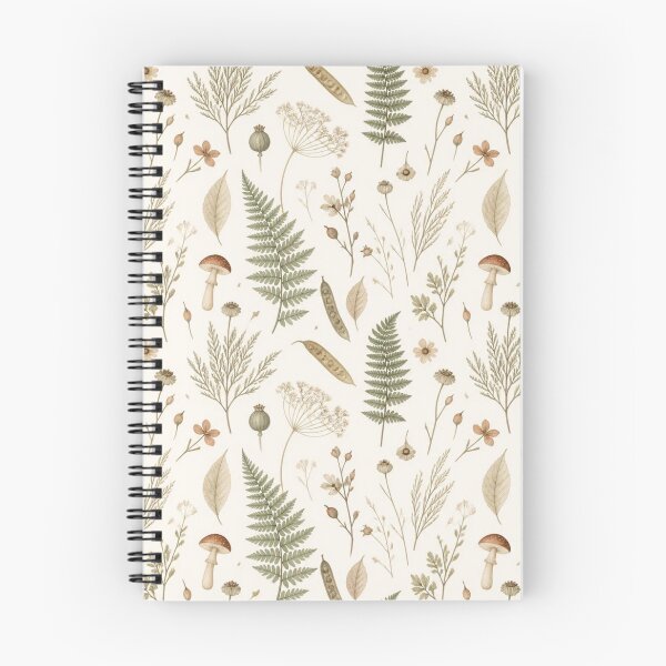Item preview, Vintage Mushroom and Fern Pattern Woodland Cottagecore Botanical designed and sold by QCena.