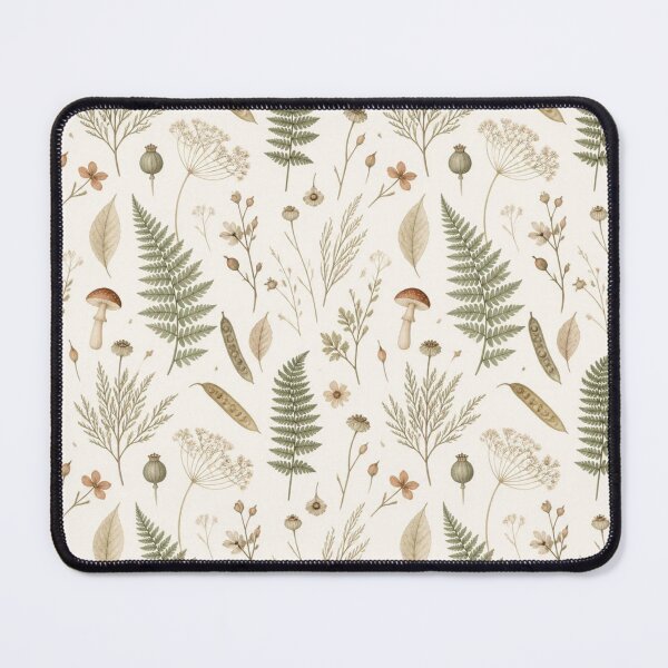 Item preview, Vintage Mushroom and Fern Pattern Woodland Cottagecore Botanical designed and sold by QCena.