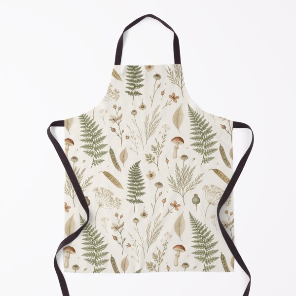 Item preview, Vintage Mushroom and Fern Pattern Woodland Cottagecore Botanical designed and sold by QCena.