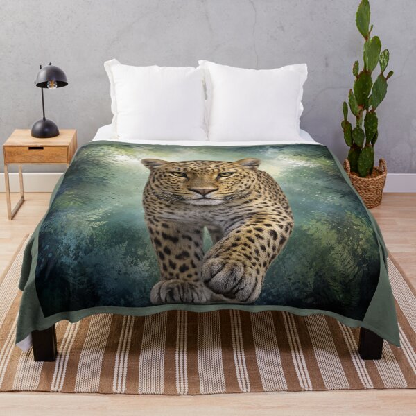 Item preview, Leopard Emerging from the Wild – Atmospheric Wildlife Artwork designed and sold by BROHLine Studio.