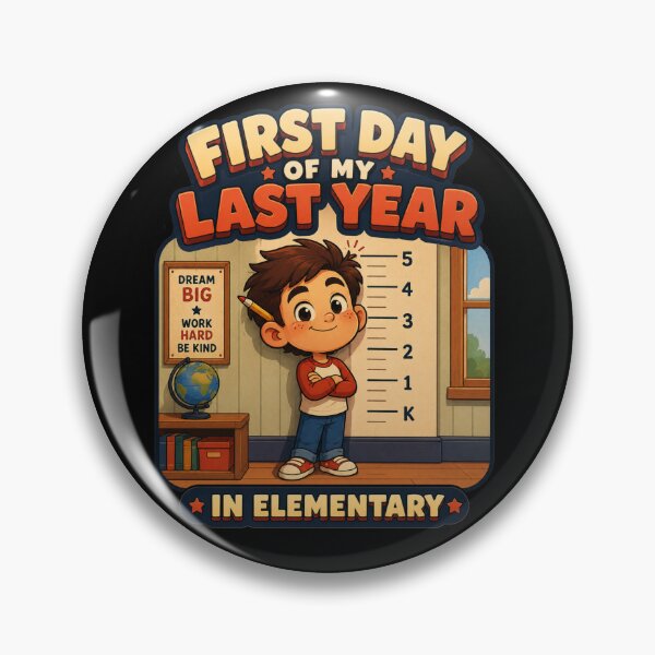 Item preview, First Day of My Last Year in Elementary Height Chart Cartoon Art Back To School Gift for Students designed and sold by Nightarel.