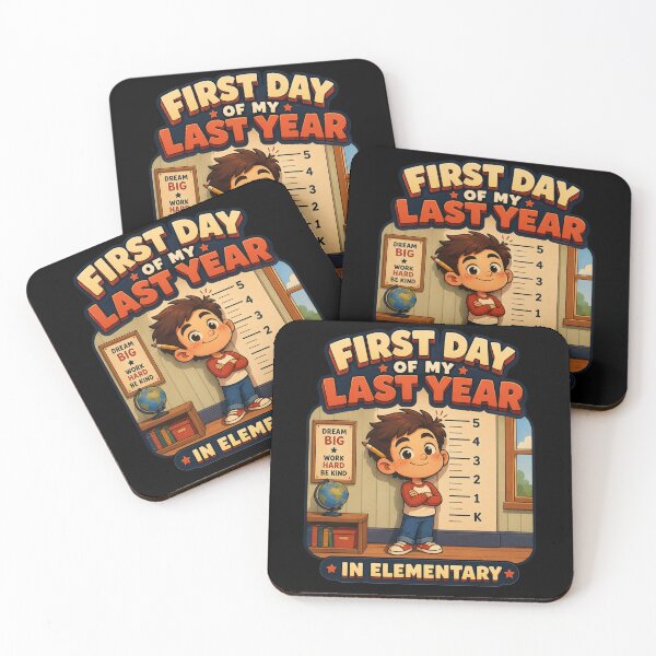 Item preview, First Day of My Last Year in Elementary Height Chart Cartoon Art Back To School Gift for Students designed and sold by Nightarel.