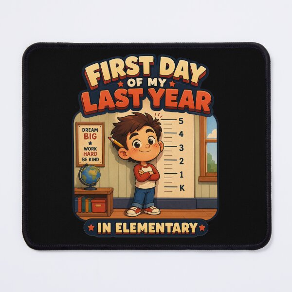 Item preview, First Day of My Last Year in Elementary Height Chart Cartoon Art Back To School Gift for Students designed and sold by Nightarel.