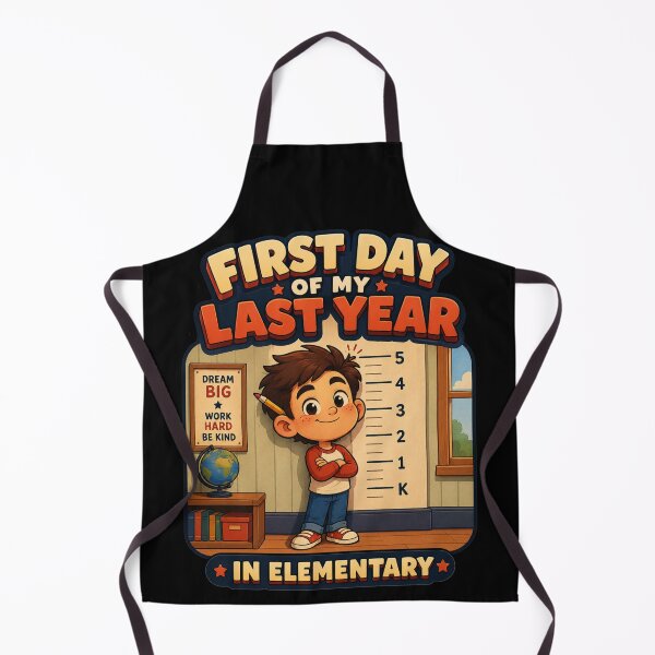 Item preview, First Day of My Last Year in Elementary Height Chart Cartoon Art Back To School Gift for Students designed and sold by Nightarel.