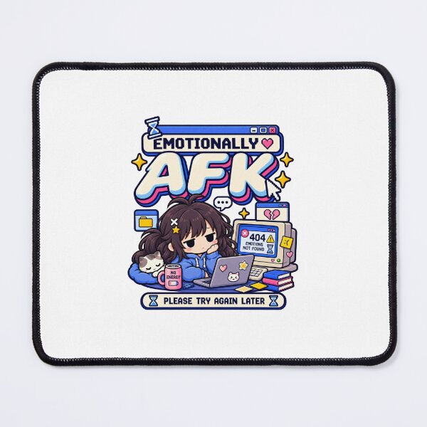 Item preview, Emotionally AFK Cute Gamer 404 Error Design designed and sold by MohamedAbozaid1.