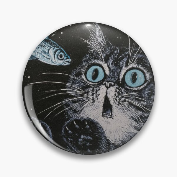 Item preview, Wide Eyed Black Cat - Vintage Gothic Surreal Art designed and sold by PharaonicArtist.