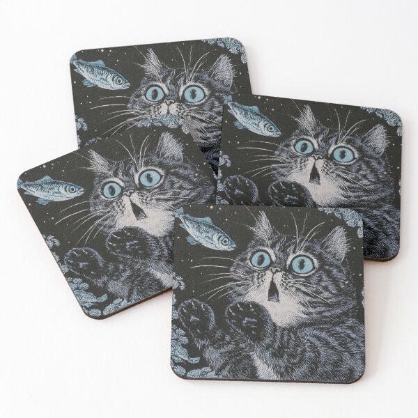 Item preview, Wide Eyed Black Cat - Vintage Gothic Surreal Art designed and sold by PharaonicArtist.
