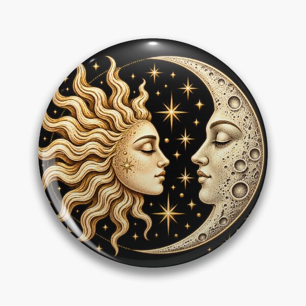 Item preview, Vintage Sun Moon Celestial Mystic Astrology Graphic designed and sold by VGAfanatic.