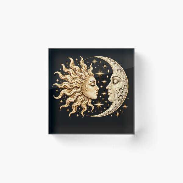 Item preview, Vintage Sun Moon Celestial Mystic Astrology Graphic designed and sold by VGAfanatic.