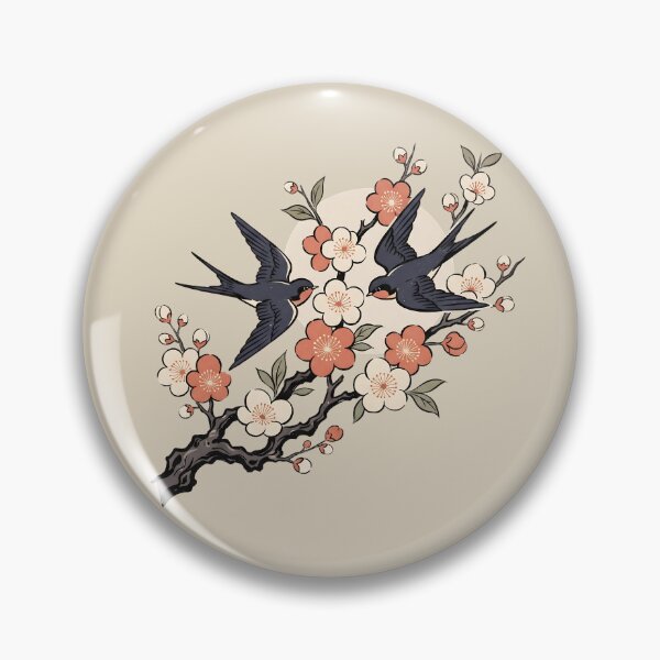 Item preview, Swallows Blossoms Vintage Moon Flight designed and sold by MythicCotton.