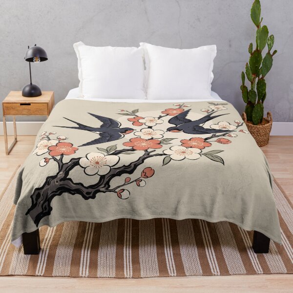 Item preview, Swallows Blossoms Vintage Moon Flight designed and sold by MythicCotton.