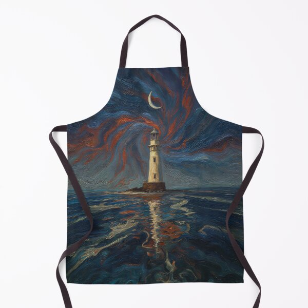 Item preview, Surreal Moonlit Lighthouse – Oil Texture Dreamscape designed and sold by zoliartdesign.