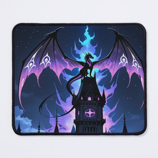Item preview, Epic 4K Gothic Moon Castle Fantasy Dragon Art designed and sold by Freestyle Prints.
