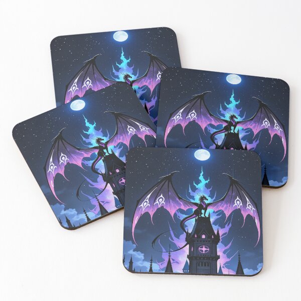 Item preview, Epic 4K Gothic Moon Castle Fantasy Dragon Art designed and sold by Freestyle Prints.
