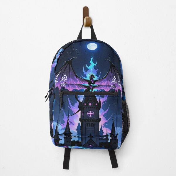 Item preview, Epic 4K Gothic Moon Castle Fantasy Dragon Art designed and sold by Freestyle Prints.