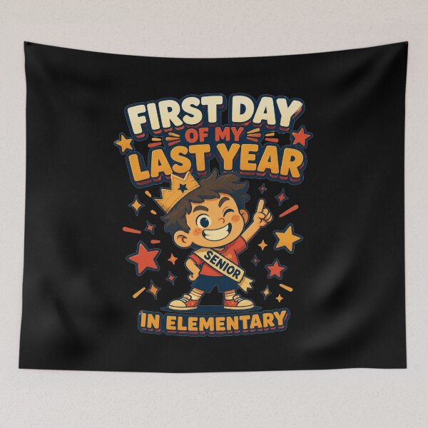 Item preview, First Day of My Last Year in Elementary Senior Crown Celebration Art Back To School Gift for Students designed and sold by Nightarel.
