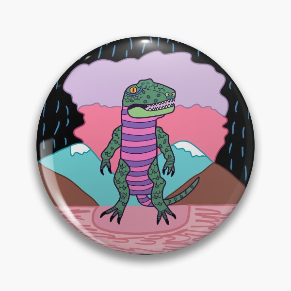 Item preview, Neon Dino in the Rain designed and sold by GuweizWorks.