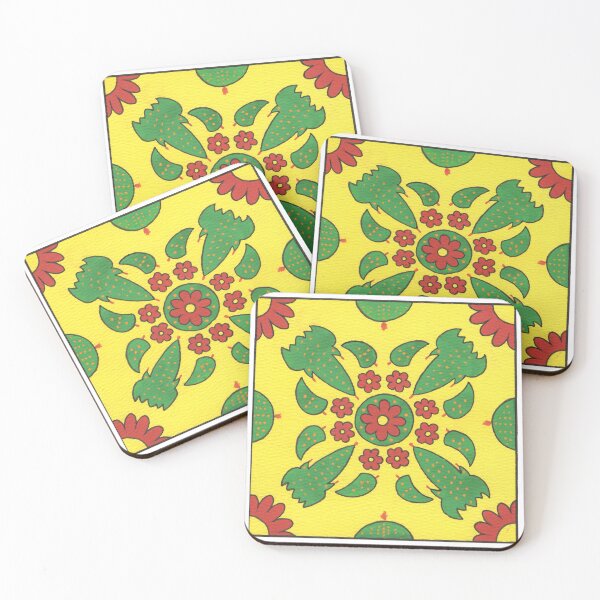 Item preview, yellow cactus mandala designed and sold by Lilinkdino.