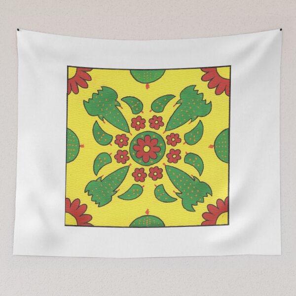 Item preview, yellow cactus mandala designed and sold by Lilinkdino.