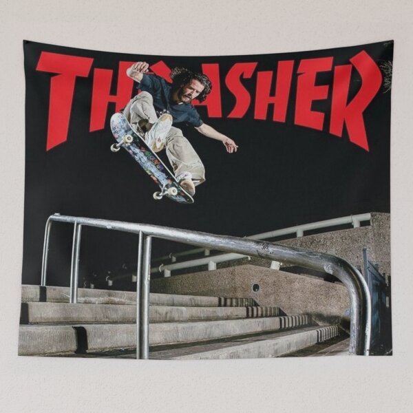 Item preview, Thrasher Skateboard Skate Design Art Print Poster Wall Tee Vest  designed and sold by Cool Robot Bro..