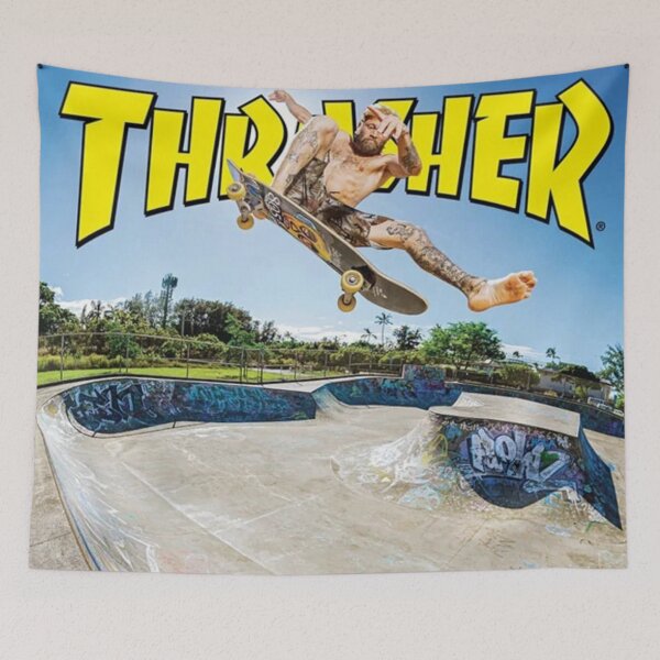 Item preview, Thrasher Skateboard Skate Design Art Print Poster Wall Tee Vest  designed and sold by Cool Robot Bro..