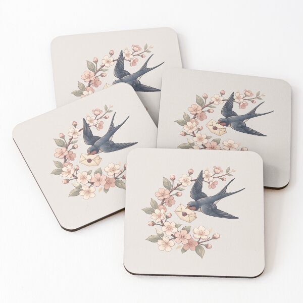 Item preview, Swallows Blossoms Vintage Floral Love Letter designed and sold by MythicCotton.
