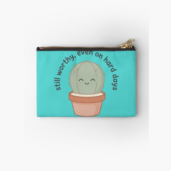 Item preview, Still Worthy Even On Hard Days Cute Cactus Sticker | Mental Health Self Love Quote Kawaii Succulent Art designed and sold by cannsuh.